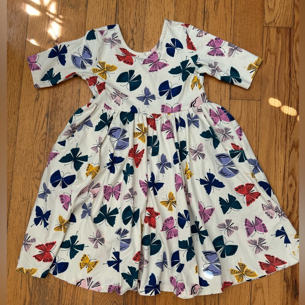 Butterfly print dress, Hanna Andersson, size 10